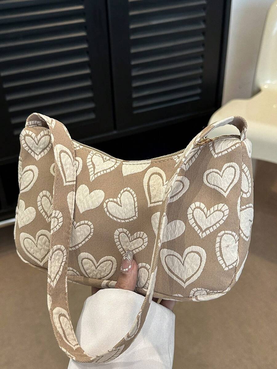 Solid Color Lightweight Shoulder Bag With Luxurious And Elegant Design Valentines - Khaki - View 1