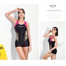 Traje De Entrenamiento De Natacióntrajes De Baño Deportivos - Negro - Ver 2