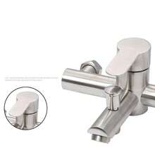 1pc In-Wall Hot & Cold Shower Faucet With Stainless Steel 3-Way Diverter And Handheld Shower, Mixing Valve Included - Brushed Silver - View 8