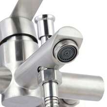 1pc In-Wall Hot & Cold Shower Faucet With Stainless Steel 3-Way Diverter And Handheld Shower, Mixing Valve Included - Brushed Silver - View 6
