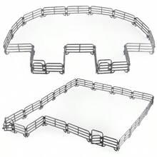 20 piezas Juego exquisito de cercas de simulación, accesorios de valla de granja y rancho, decoración de caja de arena verde, cerca rural, decoración de habitación, regalos de invierno, juguetes de granja, granja, juguetes para habitación de niños, establo de caballos, juguetes de caballos para niños, granja, juguetes de granja, juguetes para niños, construcción, cerca de estaquillas, modelo de caballo - Gris Claro - Ver 2