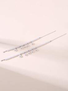 1 chiếc vòng cổ trang trí ngọc trai dễ thương cho thú cưng, phù hợp cho thú cưng cỡ nhỏ/trung bình - trắng - Xem 5