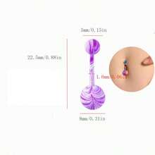 Stainless Steel Body Piercing Jewelry, Fashionable Belly Button Ring, Unisex - Multicolor - View 2
