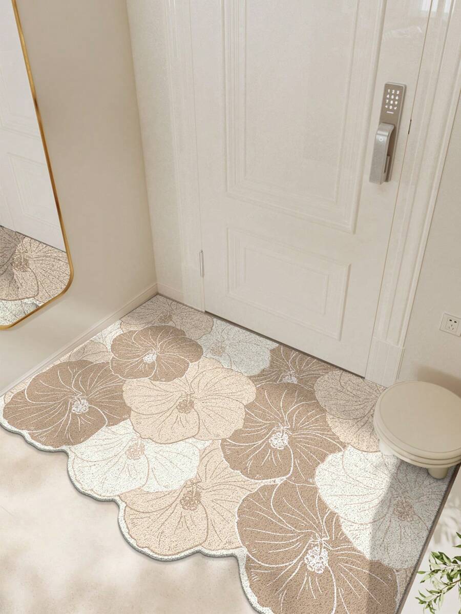 DAJIANG 1 Thảm chùi chân PVC họa tiết hoa, dễ vệ sinh, thích hợp cho phòng ăn, ngoài trời, lối vào, trang trí lối vào dày, phòng tắm, nhà bếp
