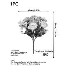 1 件/3 件人造花丝绸绣球花束假茶玫瑰适合秋季婚礼花瓶用于家庭餐厅卧室装饰、节日生日派对配件、户外花园装饰 - 白色 - 查看 3