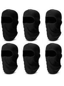 Sun Protective Anti UV  6 Packs Balaclava Ski Face Mask: Cooling Neck Gaiter Full Head Mask Face Cover Ski Mask - Black - View 1