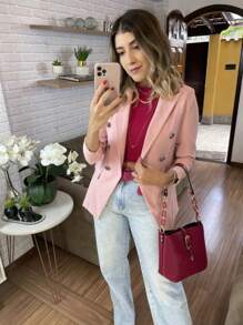 Women Blazers - 粉色 - 查看 3