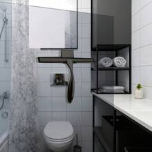 1PC Black Handheld Shower Squeegee With Hook, For Glass Window Bathroom Water Removal Scraper - Black - View 7