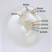G23 Titanium Nose Ring Hoop Cartilage Earring Hoop Clicker CZ Septum Rings Conch Piercing Jewelry Tragus Daith Helix Earrings For Women 16G 18G 20G Silver Gold 8mm 10mm 12mm
