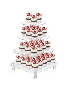 1pc Acrylic 4-Layer Cake Decoration Stand For Desserts - White - View 2