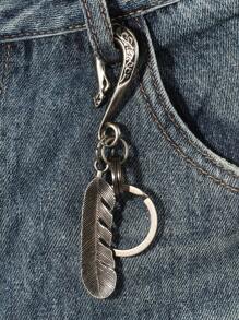 街头风男士时尚钥匙扣，树叶、钩子、锚和植物图案，适合日常或骑行使用，可作汽车配件、包包挂饰、校园风、哥特风、Y2K风、万圣节配饰、教师节配饰、带证件夹的挂绳、汽车配件、包包挂饰、汽车配件、朋友姐妹礼物创意 - 銀色 - 查看 2