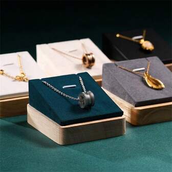 1pc Necklace Pendant Display Stand Wood Display Rack Women Jewelry Display Storage Stand Holder Shopwindow Wedding Organizer Trays