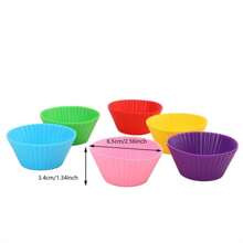 12 Piezas, Moldes De Silicona Reutilizable Para Cupcakes - Perfecto Para Hornear Muffins, Pasteles Y Más!