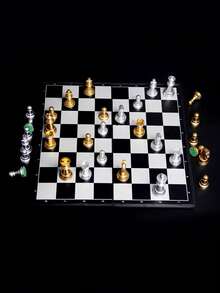 1入組磁性國際象棋套裝,可折疊的棋盤適合初學者,互動桌遊,送給朋友的絕佳禮物 - 黑與白 - 查看 7