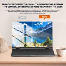 [1Pack] Laptop Privacy Screen Filters 13.3 Inch 16:9 Aspect Privacy Filter For 13.3 Inch Widescreen Laptop Anti-Scratch Protector Film For Data Confidentiality Anti-Glare Laptop Screen Protector - Black - View 5