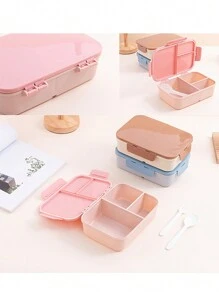 1 hộp cơm trưa Bento có thể gấp lại, hộp cơm trưa Bento dành cho người lớn, hộp đựng cơm trưa cho người lớn/học sinh, có 3 ngăn và nĩa và thìa, chống rò rỉ, làm nóng bằng lò vi sóng/làm sạch bằng máy rửa chén, thích hợp cho trường học, công việc, du lịch và cắm trại, nhà bếp, quà tặng Giáng sinh, đồ dùng học tập - Hồng - Xem 4