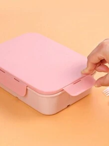 1 hộp cơm trưa Bento có thể gấp lại, hộp cơm trưa Bento dành cho người lớn, hộp đựng cơm trưa cho người lớn/học sinh, có 3 ngăn và nĩa và thìa, chống rò rỉ, làm nóng bằng lò vi sóng/làm sạch bằng máy rửa chén, thích hợp cho trường học, công việc, du lịch và cắm trại, nhà bếp, quà tặng Giáng sinh, đồ dùng học tập - Hồng - Xem 6