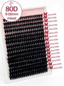 100D Faux Mink Eyelashes Cluster Lashes 0.07mm D Curling 9-16mm Mix Natural Eyelashes Extension 3D Russian Strip Volume Individual Eyelash Cluster Makeup Tools(60D 80D Lash Individual Cluster)