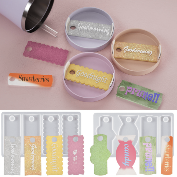 Resin Mold For Tags, Suitable For Cup Lids, 10 Cavity Silicone Mold For Nameplates, Suitable For Resin Casting, Diy Personalized Tags For 40oz And 30oz. Make Your Cups Special And Easy To Identify. Also Suitable For Making Name, Logo Or Customized Labels.