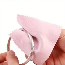 10/20/30/50pcs Jewelry Polishing Cloth, Double-Layer Velvet Polishing Cloth, Jewelry Cleaning Tool - Pink - View 5