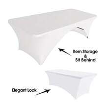 1pc Spandex Table Cover, Synthetic Table Cover, Tight, Fitted, Washable And Wrinkle Resistant Stretch Rectangular Patio Table Cover, For Event, Wedding, Banquet & Parties