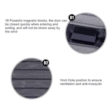 Cortina de puerta magnética reforzada sin herramientas, mosquitera antiinsectos, cortina de partición de mosca, malla de cierre automático - Blanco - Ver 2
