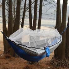 Double Hammock With Mosquito Netting, Anti-Flip Design, Suitable For Outdoor Camping And Home Use - Olive Green - View 5