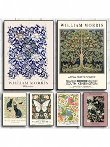 1張威廉·莫里斯博物館系列復古北歐帆布畫海報,美學高清打印牆照片客廳家居裝飾無框 - 5 - 查看 3