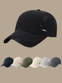 1頂男士箭頭和字母刺繡速干透氣遮陽棒球帽,適用於日常休閒運動 - 米色 - 查看 9