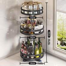 Rotating Spice Rack, Multi-Layer Tier Slouchy Susan Turntable, Rotates 360 Degrees, Adjustable Shelves, Double Layer, And A Revolving Design Make It The Perfect Spice Holder - Black - View 2