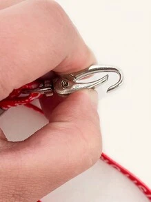 One-Piece Double Hook Metal Card Sleeve Lanyard, Simple Exhibition Activity Lanyard With Printed Rope, Class Student Badge Lanyard, Bus Card Holder Lanyard, Work Lanyard - Red - View 5