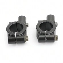 7/8" Motorcycle Handlebar Mirror Adaptor Clamp Mount Bracket 10mm CCW Aluminium - 黑色 - 查看 6
