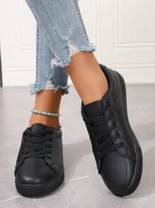 女士休闲运动鞋，新款时尚白色硫化鞋，百搭平底鞋（鞋码偏小一码，建议脚宽/胖的人购买大一码）