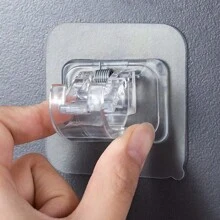 2/4/8入組窗簾桿掛鉤自粘形式撐杆支架工具夾門壁固定無痕粘貼架廚房浴室整理架 - 無色 - 查看 3