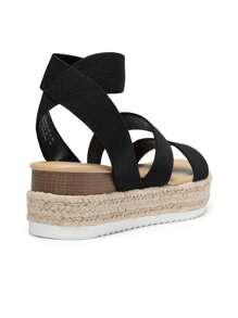Women's Wedges Sandals Open Toe Ankle Strap Espadrilles Dressy Platform Sandals Buckle Ankle Strap Stylish Valentine's Day Summer Sandals - màu đen - Xem 10