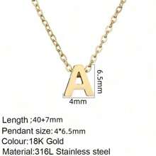 26pcs American-European Style Stainless Steel Short Collarbone Chain Personalized Initial Name Letter Pendants Necklace For Women