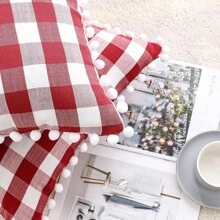 Cushion Cover - Kẻ sọc đỏ - nhỏ - Xem 5