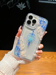 1 Miếng TPU trong suốt Biến đổi dần Hình hoa Creative Chống giọt bắn Ốp lưng & bao da điện thoại Tương thích với iPhone Với Nắp máy ảnh - Trong sáng - Xem 2