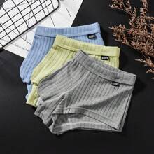 Men's Active Underwear Sexy Low Waist Briefs U Pouch Boxers Striped Shorts Underpants - 藍色 - 查看 4