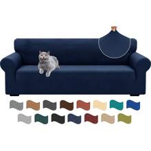 YSTYLE Stretch Sofa Cover 1/2/3/4 Seater, Sofa Cover Non-Slip With Armrest, Elastic Couch Cover Jacquard, Universal Sofa Cover Modern, Sofa Cover Dog Cat For Living Room - Navy Blue - View 10