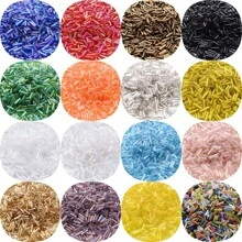 300 颗 2x6 毫米多色混合长管种子珠闪亮玻璃珠适用于制作手链首饰 DIY 针线活手工配件 - 彩色 - 查看 2