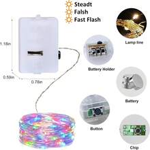 Colorful Fairy Lights Battery Powered String Lights, 3 Functions: Fast Flash, Slow Flash, Constant On, Silver Wire Twinkle Lights Suitable For DIY, Party, Wedding, Bedroom, Holiday Decoration, Available In 1m10LED /2m20LED/3m30LED And 10pcs/20pcs - Color - View 10