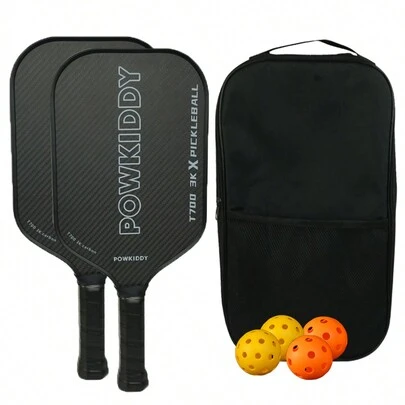 Ultra Light T700 3k Carbon Fiber Pickleball Paddle With Thicker 16mm For Offensive Player, Outdoor Sports Equipment With Pp Honeycomb Core, High Elasticity & Durability, Usapa Approved