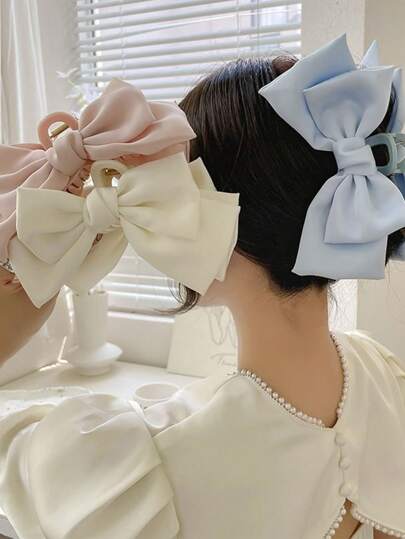 1/2/3件装 女士糖果色多巴胺蝴蝶结超大抓夹，适合性感女孩旅行和日常百搭发饰，发爪夹，发夹，发卡，发夹，发夹，发抓夹，发夹，发卡，休闲秋冬发饰，适合女士度假装扮和夏季装扮。