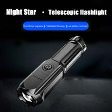 1入組高亮度可充電迷你led緊急手電筒,適合露營、夜間騎行、巡邏、家用等