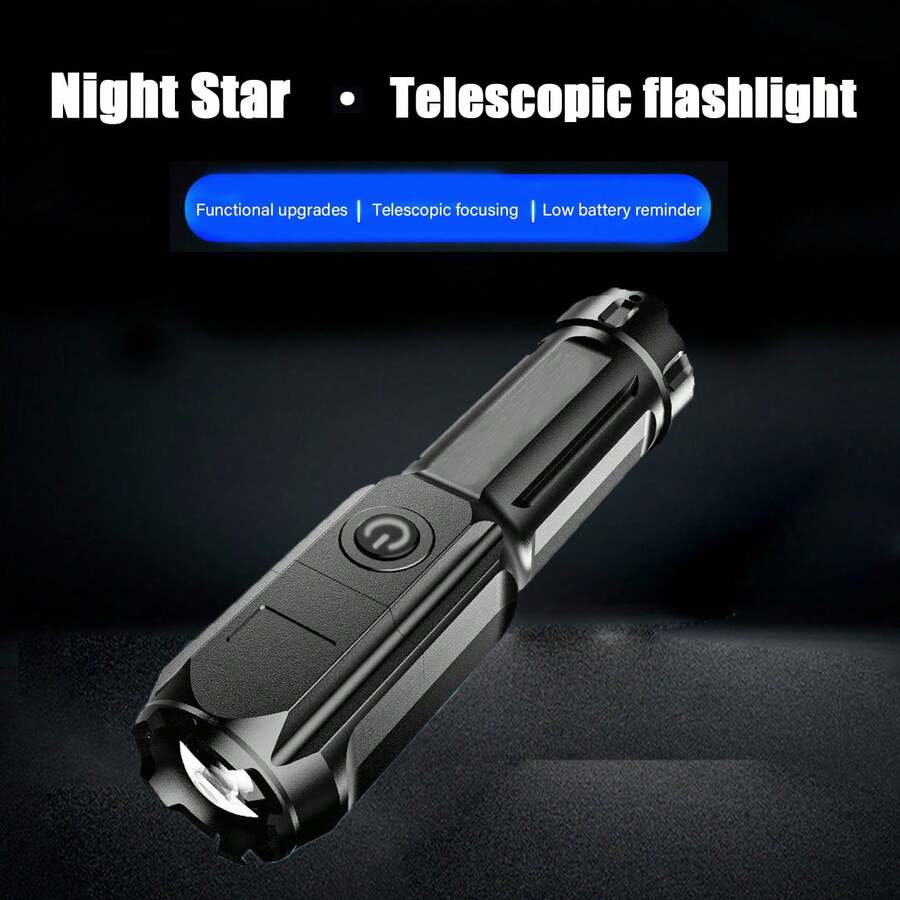 1入組高亮度可充電迷你led緊急手電筒,適合露營、夜間騎行、巡邏、家用等
