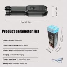 1入組高亮度可充電迷你led緊急手電筒,適合露營、夜間騎行、巡邏、家用等