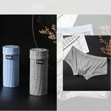 Men's Active Underwear Sexy Low Waist Briefs U Pouch Boxers Striped Shorts Underpants - 藍色 - 查看 6
