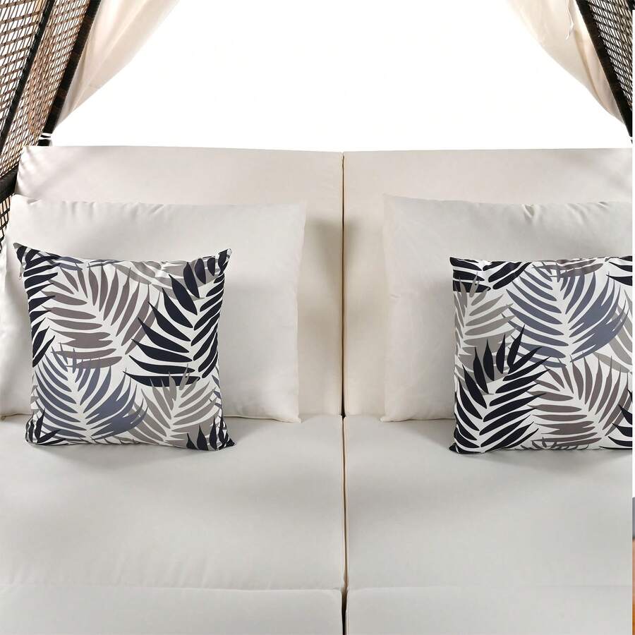 Merax Outdoor Daybed Patio Lounge Bed With Adjustable Backrest Outdoor Double Sun Lounger With