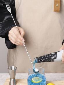 1pc 304 Stainless Steel 40cm Long Handle Cocktail Mixing Spoon, Spiral Handle Bar Spoon, Bartender Tool With Muddler/Fork/Flat Scraper/Music Note Head, Cocktail Mixing Stick, Home Bar DIY Layered Mixing, Mud Presser Pestle Scraper - View 7